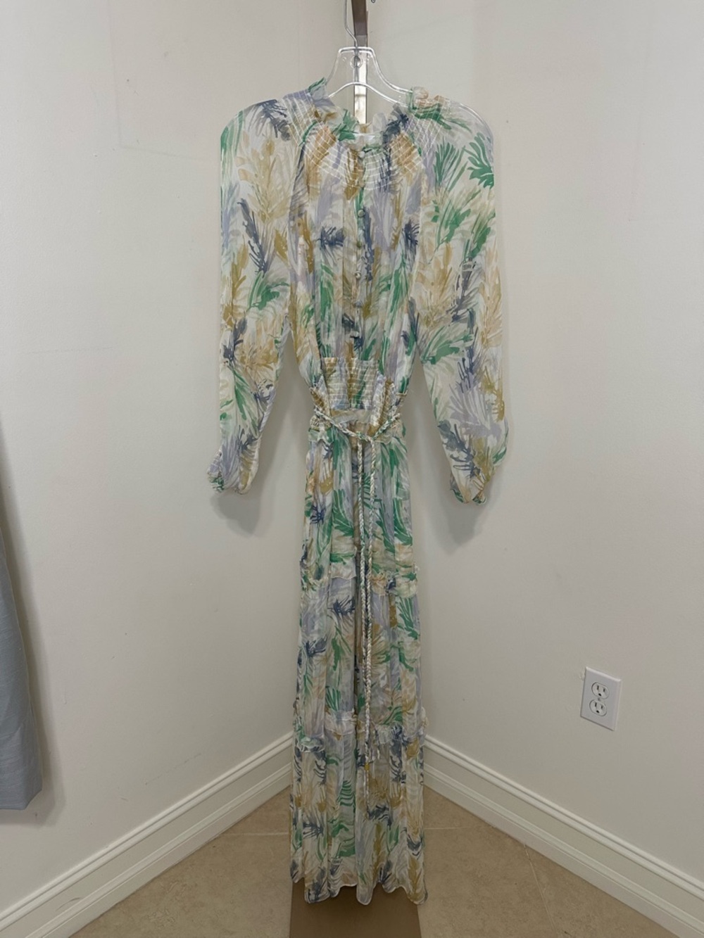 Christy Lynn Pastel Floral Long Sleeve Maxi Dress